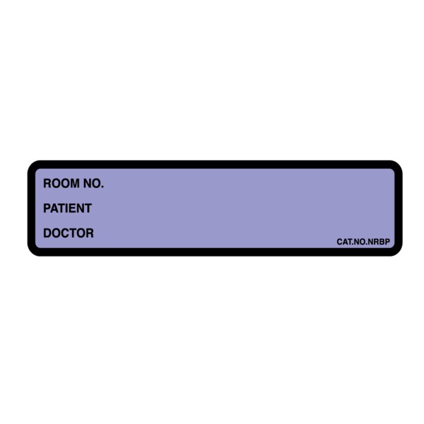 Nevs Printed Chart Label-Room No , name, Doctor 1-3/8x5-3/8 Lavender w/Black NRBP-LAVENDER - main